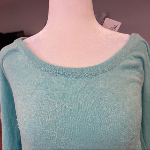 NWT Chaser pullover crewneck lightweight sweater size small in turquoise - Picture 7 of 8